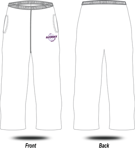 RAZORBACK NETBALL - Track Pants (White)