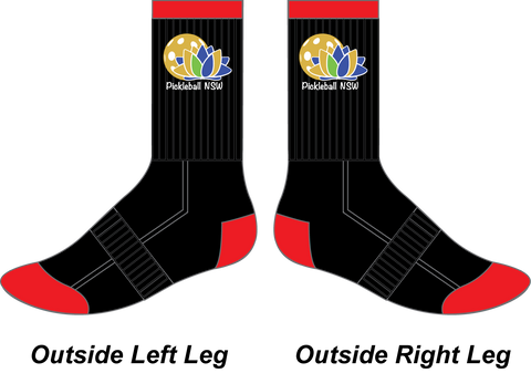 PICKLEBALL NSW- Crew Socks (Black)