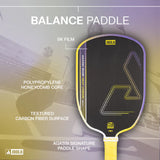 JOOLA Agassi Edge Heat Vision 16mm Pickleball Paddle - Flash Yellow