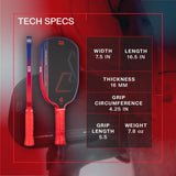 JOOLA Agassi Edge Heat Vision 16mm Pickleball Paddle - Blaze Red