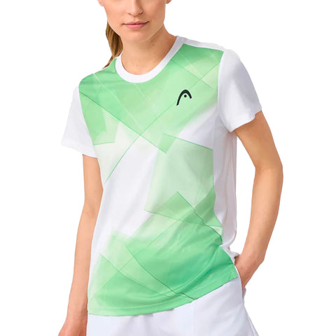HEAD WOMENS TIE BREAK T-SHIRT - VISION/GREEN