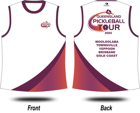 QUEENSLAND PICKLEBALL - 2023 Tour Singlet (White)