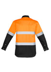 SYZMIK WORKWEAR - Mens Hi Vis Spliced Industrial Shirt - Hoop Taped - ZW123