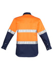 SYZMIK WORKWEAR - Mens Hi Vis Spliced Industrial Shirt - Hoop Taped - ZW123